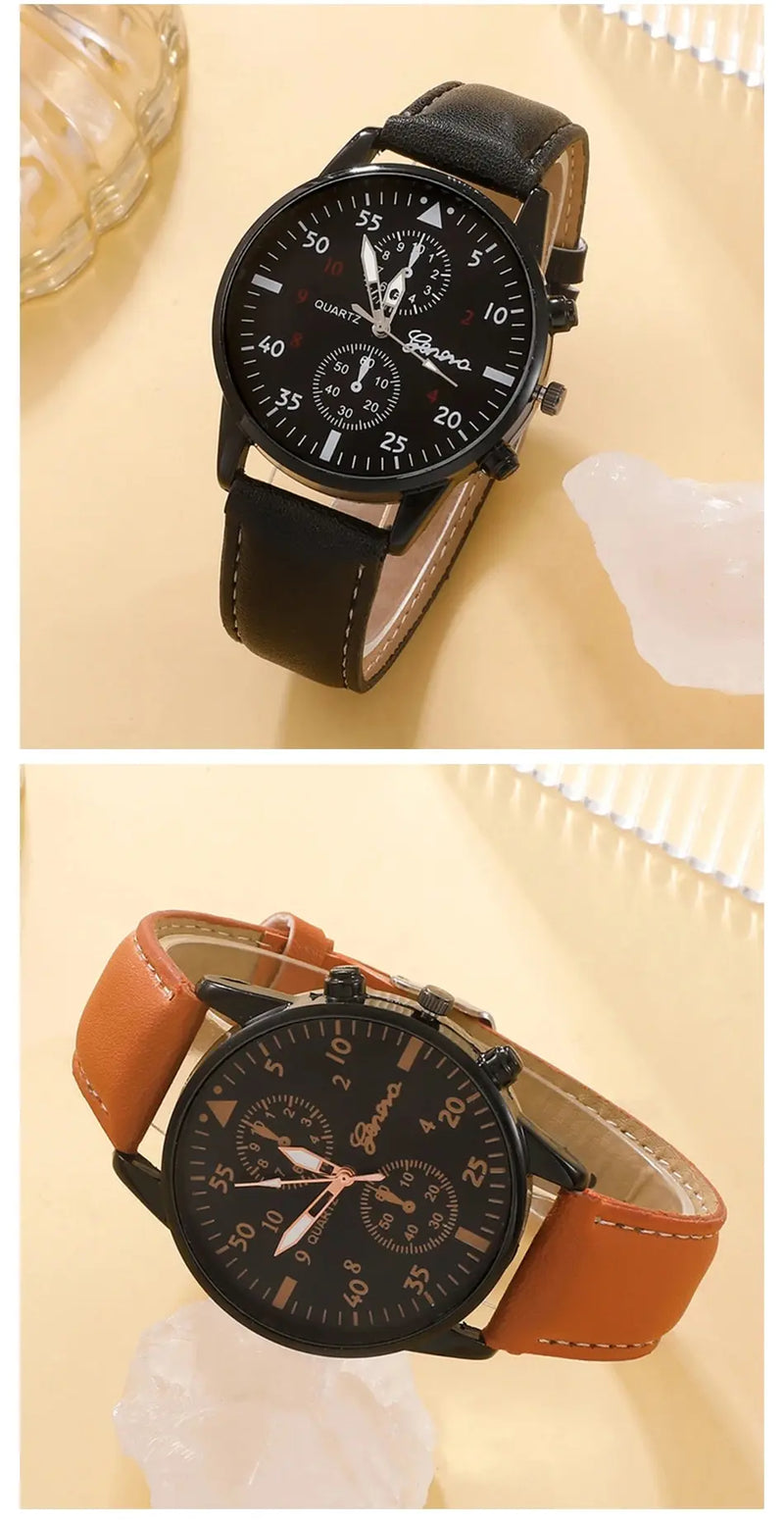 Novo conjunto de relógios masculinos de luxo, pulseiras