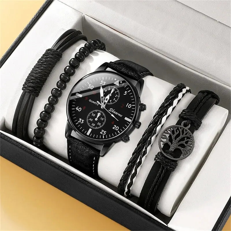 Novo conjunto de relógios masculinos de luxo, pulseiras
