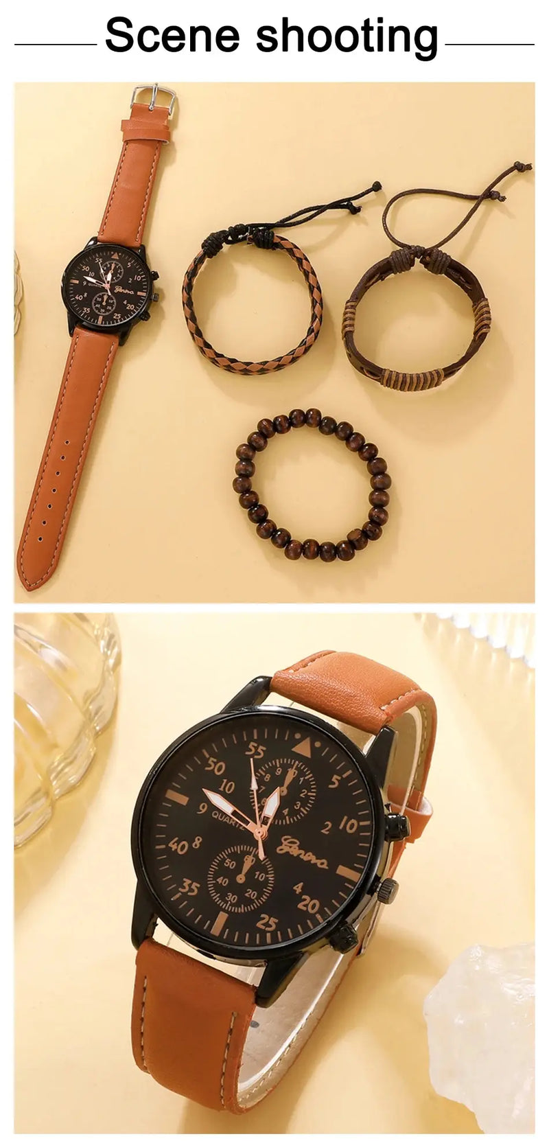 Novo conjunto de relógios masculinos de luxo, pulseiras