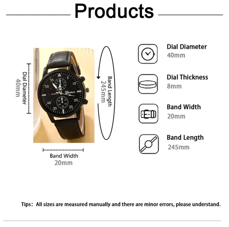 Novo conjunto de relógios masculinos de luxo, pulseiras